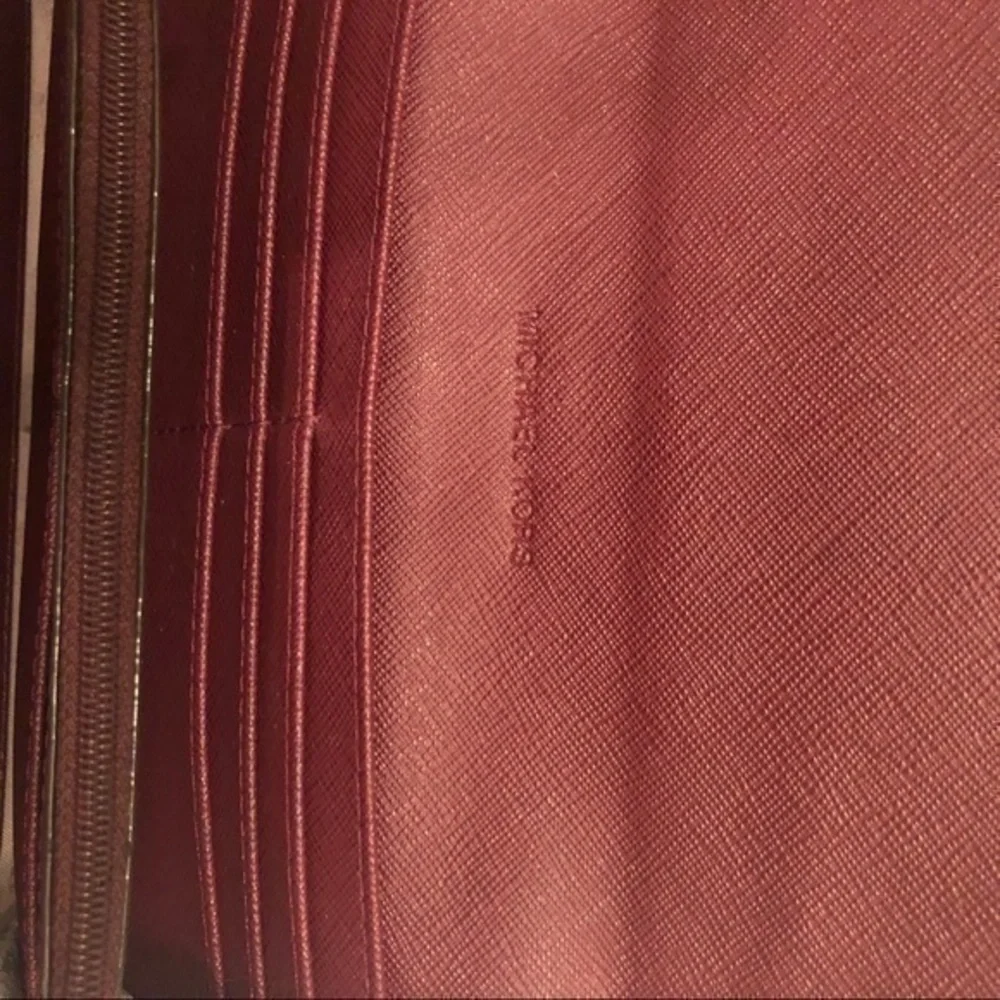 Michael kors burgundy red wallet logo